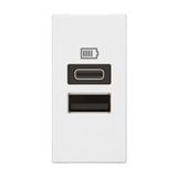 USB Charging Socket 1 Module type- A& C 3A 15W white, Legrand - Arteor