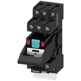 plug-in relay complete unit, 3 changeover contacts, 230 V AC, LED module red, standard plug-in