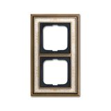 1722-846-500 Cover Frame 2gang(s) antique brass decor ivory white - Busch-Dynasty