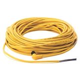 Allen-Bradley, 889D-R4AE-5, DC Micro (M12), Female, R-Ang, 4-Pin, PVC Cable, Yellow, Unshielded, IEC Color Coded, No Connector, 5 meter (16.4 feet)