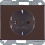 SCHUKO soc. out., screw-in lift terminals, arsys, brown glossy