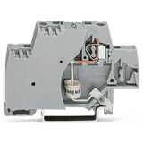 Component terminal block double-deck with end plate gray