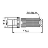 Fitted pluggable connector 3-pole M8 plug, straight