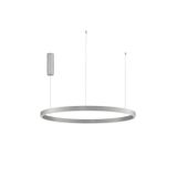 Triac Dimmable Brushed Silver Aluminium  & Acrylic  LED 106 Watt 230 Volt  4899Lm 3000K IP20  Up & Down Light  D: 98 H: 200 cm Adjustable Height