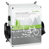 E-Bike charging station, Type of protection IP54, Max. conductor cross section 4², Impact strength IK08, Protection class II, Un 230V AC, Halogen free