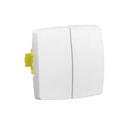 Double two-way switch 10A Modular surface-mounted switchgear with automatic terminals - white