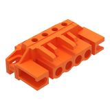 THT female header angled Pin spacing 5.08 mm orange