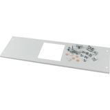 Front cover, +mounting kit, for NZM3, horizontal, 4p, metering, HxW=250x600mm, grey