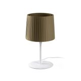 SAMBA WHITE TABLE LAMP GREEN RIBBONED LAMPSHADE ø2