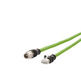 M12 Industrial Ethernet cable, X-coded, 5.0 m, M12 plug straight - RJ4