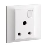 Socket 1 Gang 15A Switched 7X7 White, Legrand-Belanko S