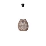 Paper Mocca Rattan  Black Fabric Wire & Base  LED E27 1x12 Watt 230 Volt  IP20 Bulb Excluded   D: 30.5 H1: 33 H2: 250 cm Adjustable Height