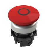 Red mushroom push button with brand E2 1PU2F349L1