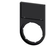 Label holder, flat, rounded, black, for labeling plate 17.5x 27 mm