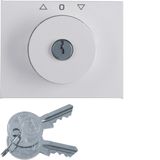 Centre plate lock key switch blinds Berker K.1 polar white, glossy