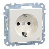 SCHUKO socket with computer marking, touch protection, plug-in terminals, polar white glossy, System M