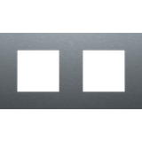 Twofold faceplate with 71 mm centre distance, Niko Pure alu blue grey