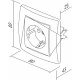 SOCKET SCHUKO 2P+E 16A 250V~ BV PW KS 3518569