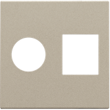 Finishing set for single coaxial connection and network connection RJ4