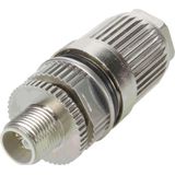 756-9701/050-000 Fitted pluggable connector; 5-pole, shielded; M12 plug, straight; IDC technology