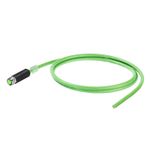 PROFINET Cable (assembled), M8 D-code - IP67 straight socket, Open, Nu