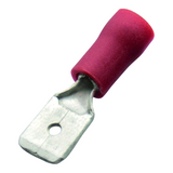 Flat plug (male) 0.5-1.0/6.3x0.8 red insulated Nylon