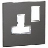 Arteor™ - British standard plate for switched sockets 1 gang - Brushed Metal - Black