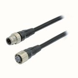 Cable with connectors on both cable ends, Smartclick M12 straight sock XS5W1010F