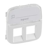 Cover plate Valena Allure - double RJ 45/RJ 11 socket - with label holder -pearl