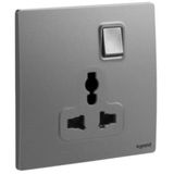 281120DS Mallia Senses 1 gang Multistandard switched socket outlet