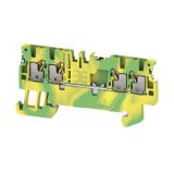 PE terminal, PUSH IN, 1.5 mm², Green/yellow