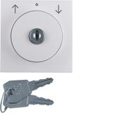 Centre plate lock key switch blinds Berker S.1/B.3/B.7 polar white mat