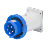 STRAIGHT FLUSH MOUNTING INLET - IP67 - 2P+E 32A 200-250V 50/60HZ - BLUE - 6H - SCREW WIRING