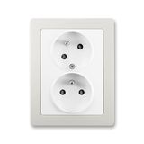 5513J-C02357 B1S1 Double socket outlet with earthing pins, shuttered, with turned upper cavity