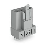 Plug for PCBs straight 4-pole gray