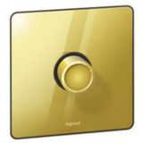 Synergy Sleek Push on/off rotary dimmer - 1000W - Glossy gold