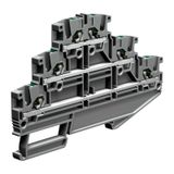 Push-in terminal block 2.5mm2, 3-levels, grey color