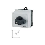 Reversing switches, T0, 20 A, service distribution board mounting, 3 contact unit(s), Contacts: 5, 90 °, maintained, Without 0 (Off) position, 1-2, SO