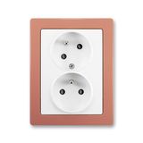 5513J-C02357 B1R3 Double socket outlet with earthing pins, shuttered, with turned upper cavity