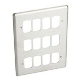 Synergy Grid Authentic 3 x 2 Gang 12 Module Front Plate Brushed Stainless Steel