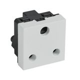 South African type socket outlet Arteor - 16A 2P+E - shuttered - 2 modules - soft alu