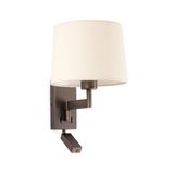 ARTIS BRONZE WALL LAMP WITH READER BEIGE LAMPSHADE