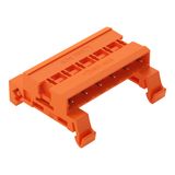 Double pin header DIN-35 rail mounting 6-pole orange