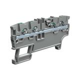 Push-in terminal block 2+2 1.5mm2, 1-level, grey color