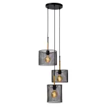 BASKETT Pendant 3xE27/40W Black/Wood