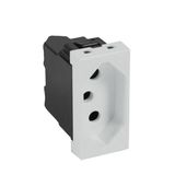 South African type socket outlet Arteor - 16A 2P+E unswitched - 1 module - soft alu