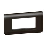 Mosaic plate with support for 4 horizontal mounting modules - matt black