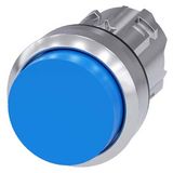 Pushbutton, 22 mm, round, metal, shiny, blue, pushbutton, raised momentary...3SU1050-0BB50-0AA0-Z X90