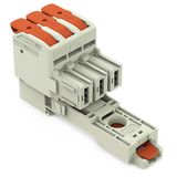 1-conductor female connector lever Push-in CAGE CLAMP® light gray