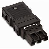 Shorting plug with assembled strain relief housing 3-pole black